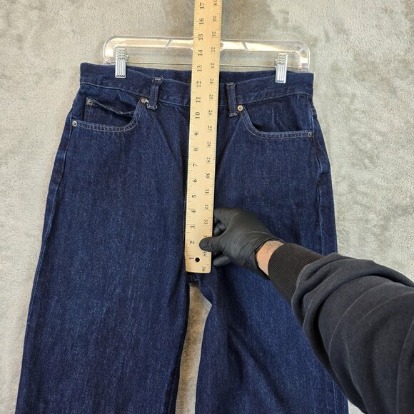 Uniqlo Jeans Womens 28 Dark Wash High Rise Straight Leg Cotton Denim Zip Fly - Picture 3 of 10